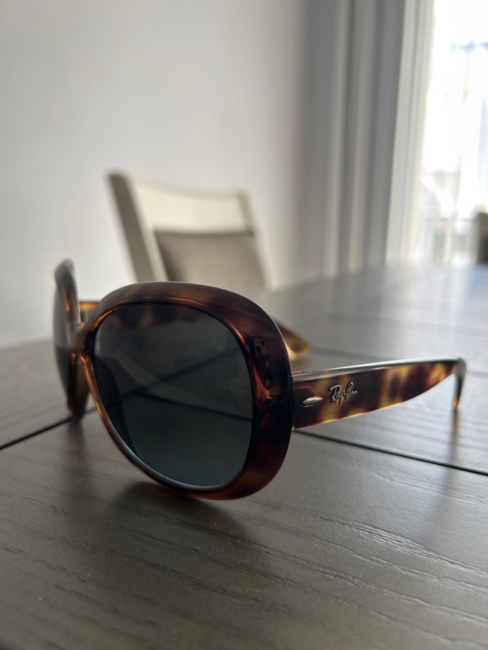 Ray-Ban Women's Tortoiseshell Sunglasses with Dark Lenses - Picture 5 of 5